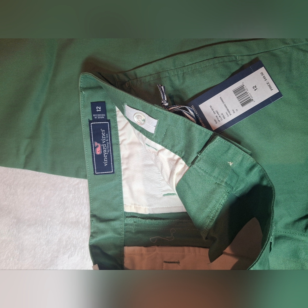 Vineyard Vines Kid's Olive Cargo Pants - Picture 5 of 7